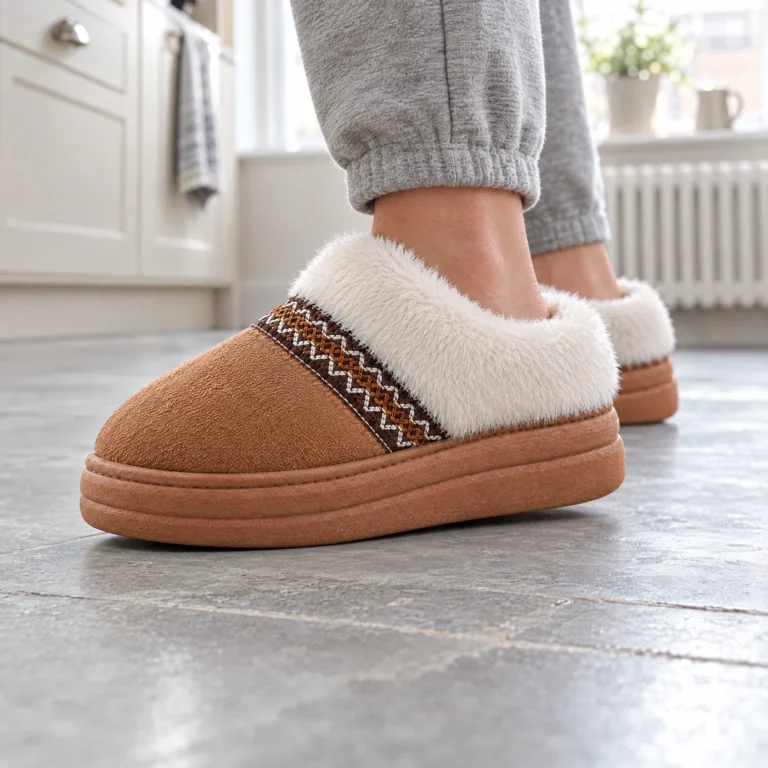 Cloud Nordic Slippers on a cold tiled floor
