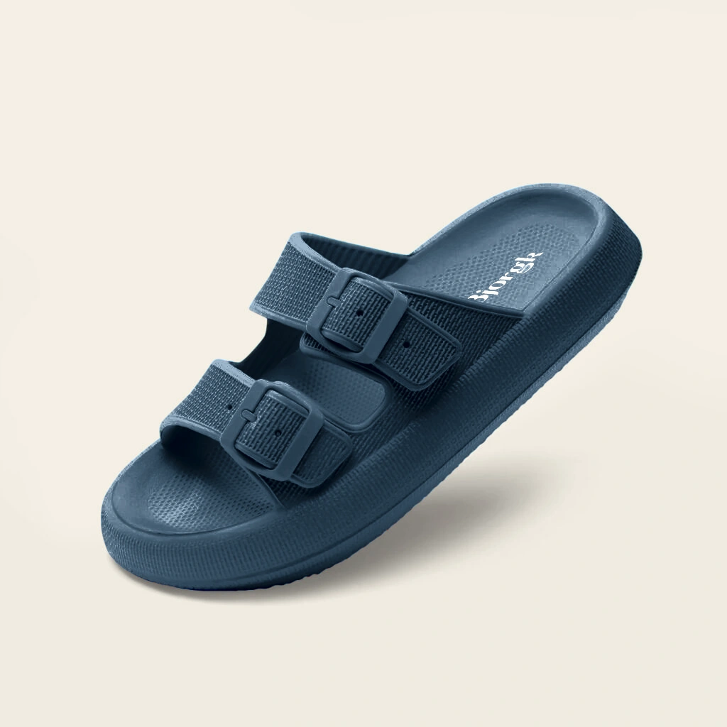 Cloud Sandals Dark Blue – 3/4 View